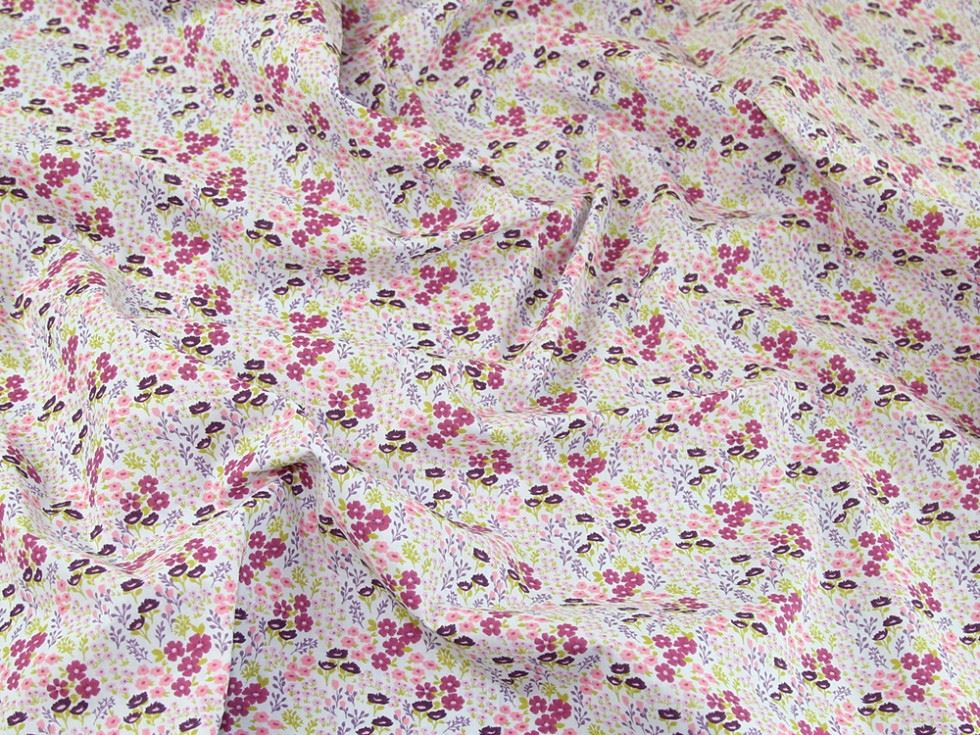 Blue Printed Polycotton Fabric