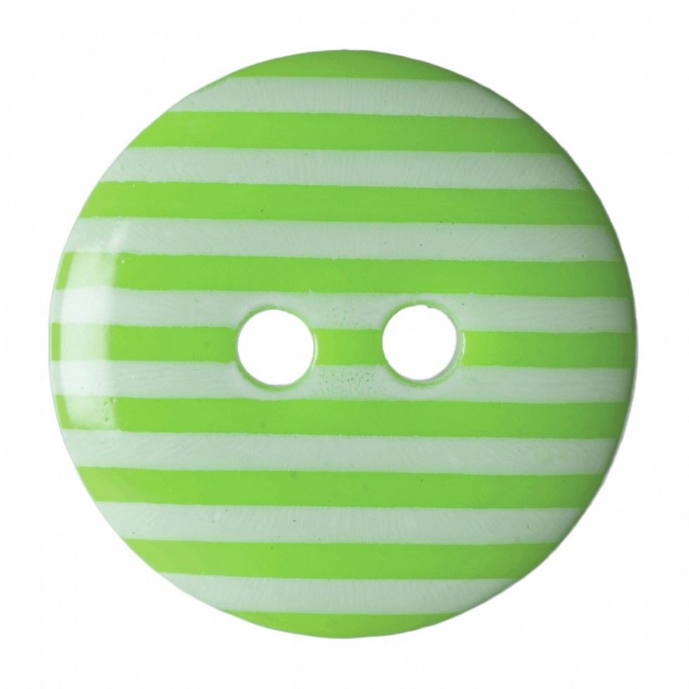 Hemline Lime Green Round Stripe Buttons