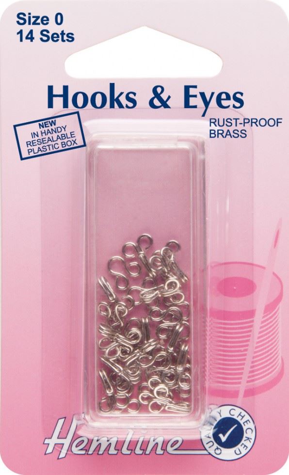 Hemline Silver Hook & Eye Fastenings