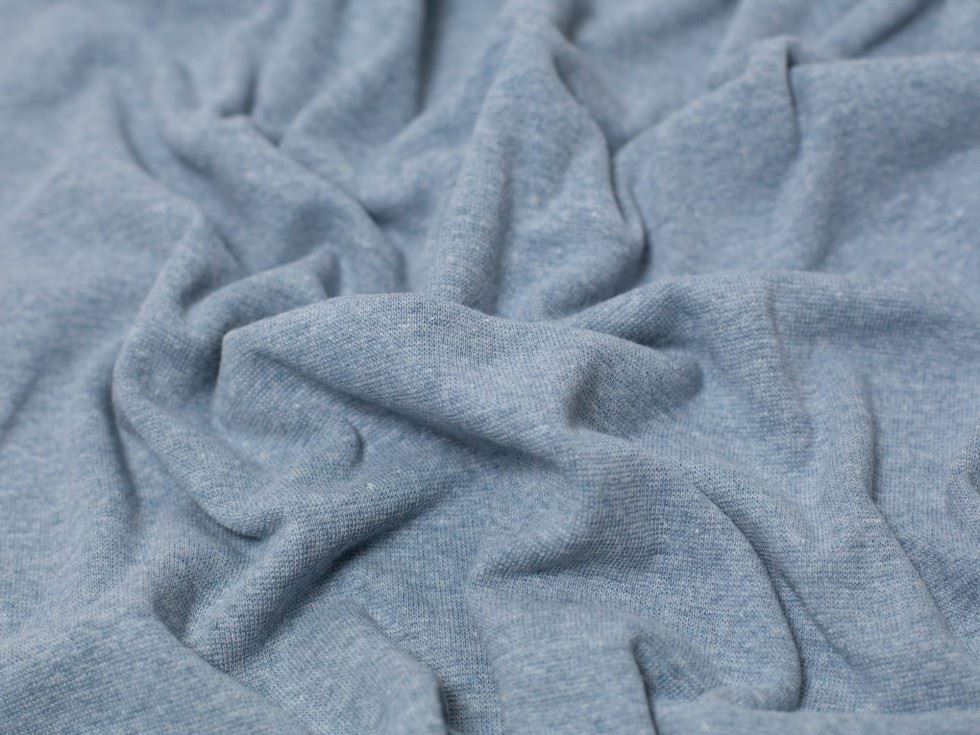 Minerva Core Range Petrol Melange Tubular Ribbing Stretch Knit Fabric