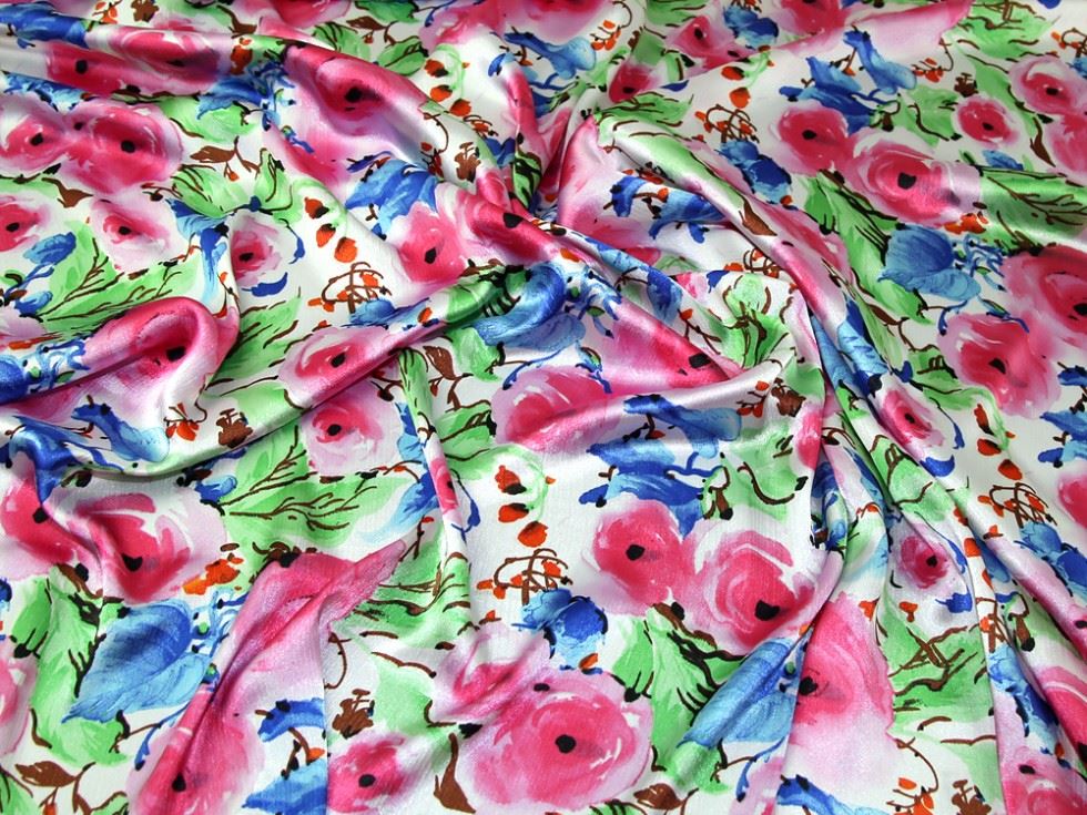 Pink Deadstock Crinkle Satin Fabric