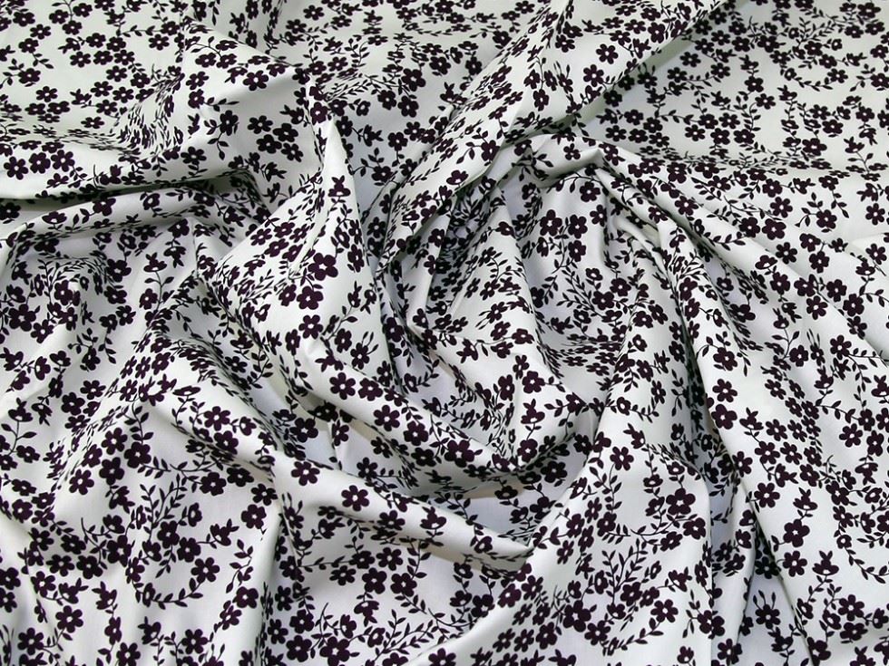 Deadstock 100% Cotton Poplin Fabric Plum on White
 