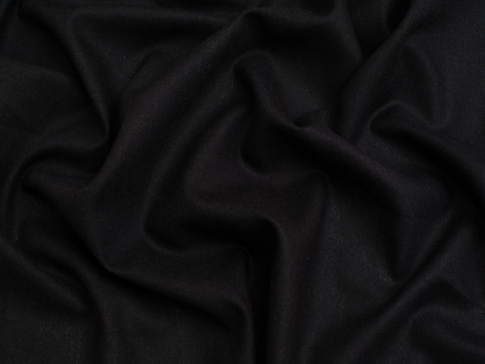Minerva Core Range Soft Viscose Linen Blend Fabric Jet Black
 