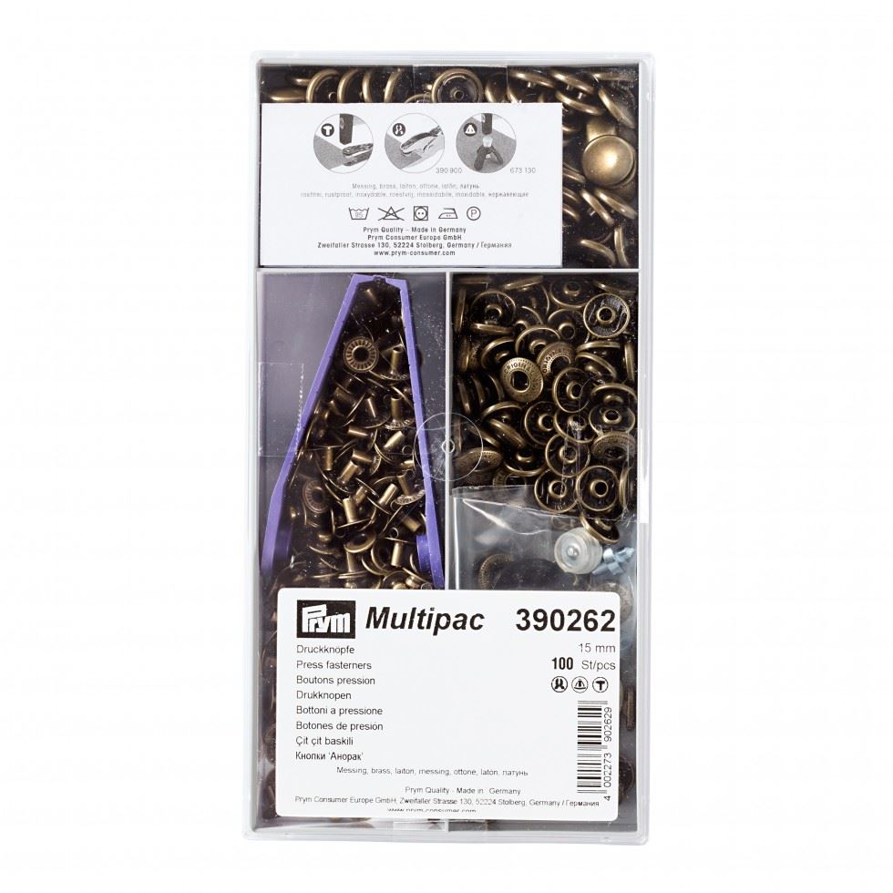 Prym Antique Brass Anorak Snaps Press Fasteners