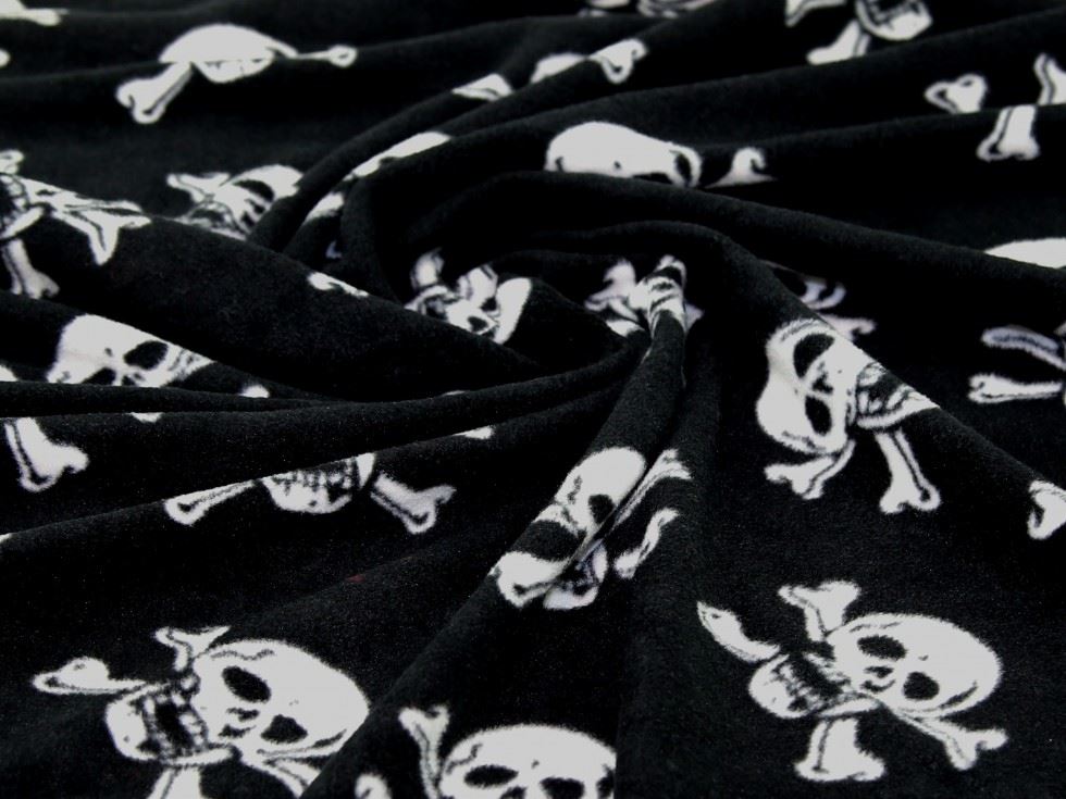 Polar Fleece Fabric Black & White
 