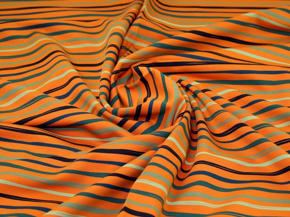 John Louden Orange Fleece Back Sweatshirt Stretch Knit Fabric