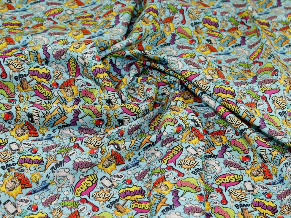 John Louden 100% Cotton Fabric Blue