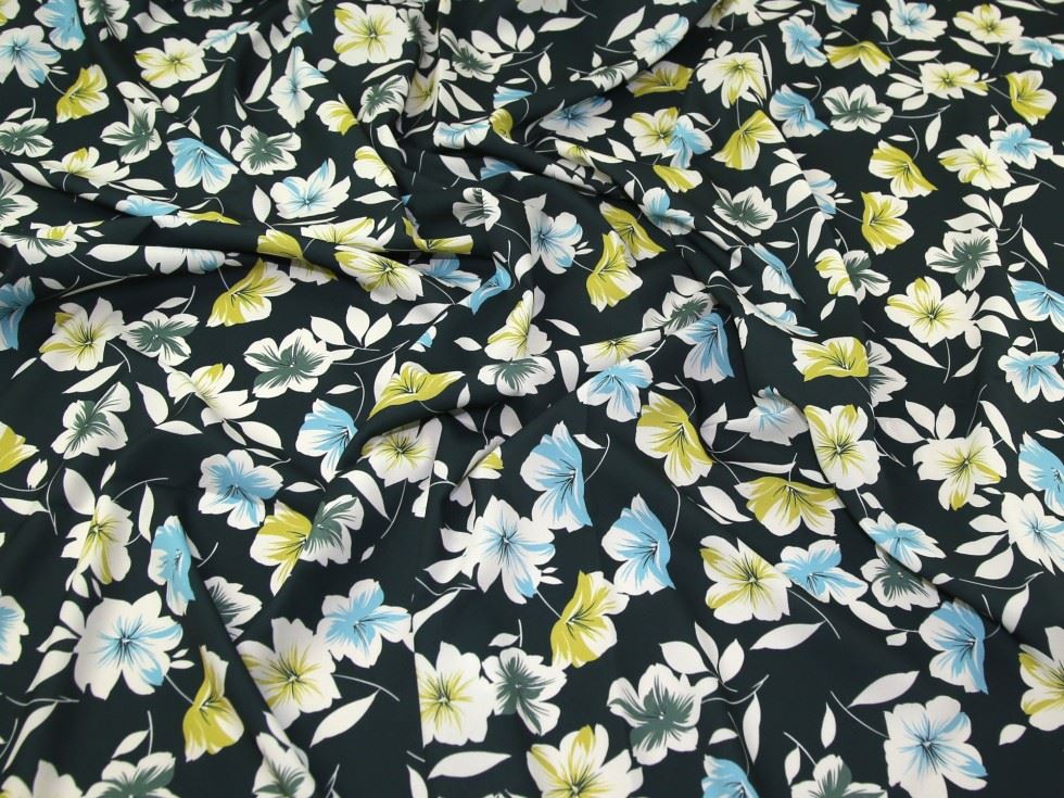 John Kaldor Green Hermione Crepe Fabric