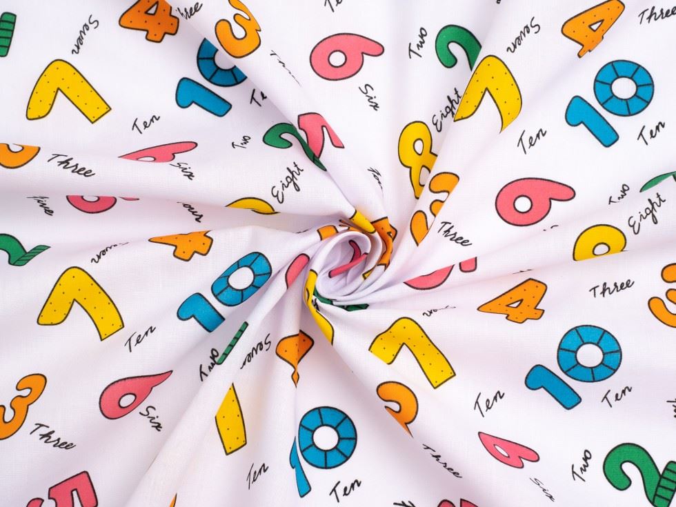 Turquoise Printed Polycotton Fabric