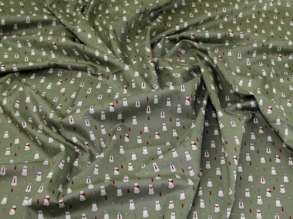 Rose and Hubble 100% Cotton Poplin Fabric Sage
 