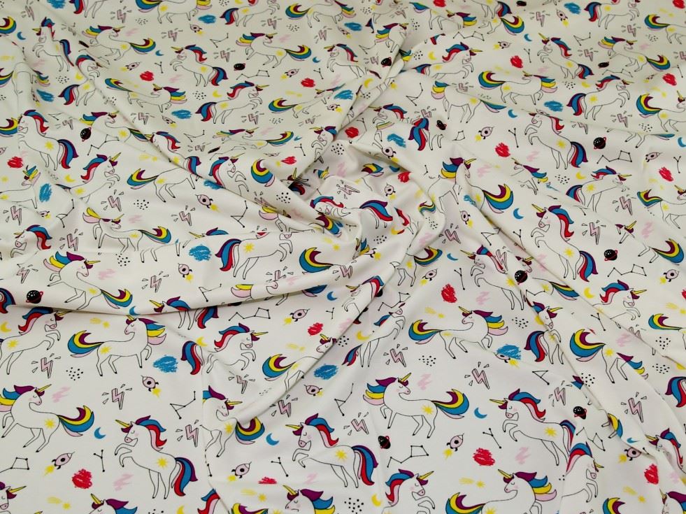 John Louden Cream Cotton Jersey Stretch Knit Fabric