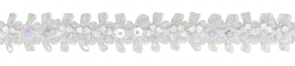Simplicity White Floral Braid Trim
