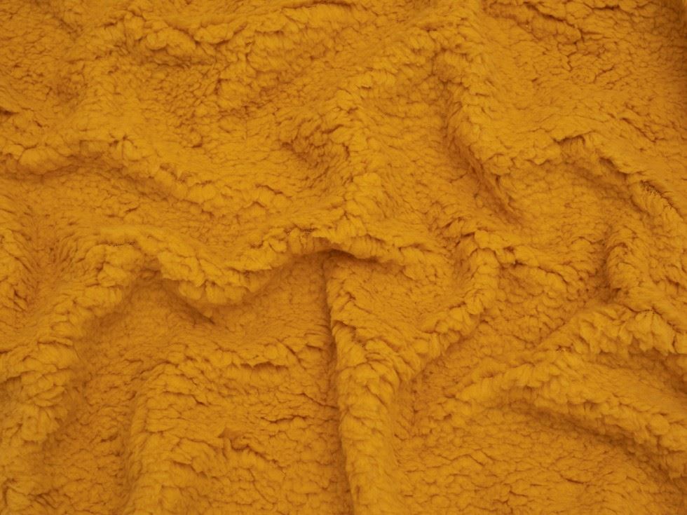 Minerva Core Range Mustard Super Soft Shearling Fleece Fur Fabric
