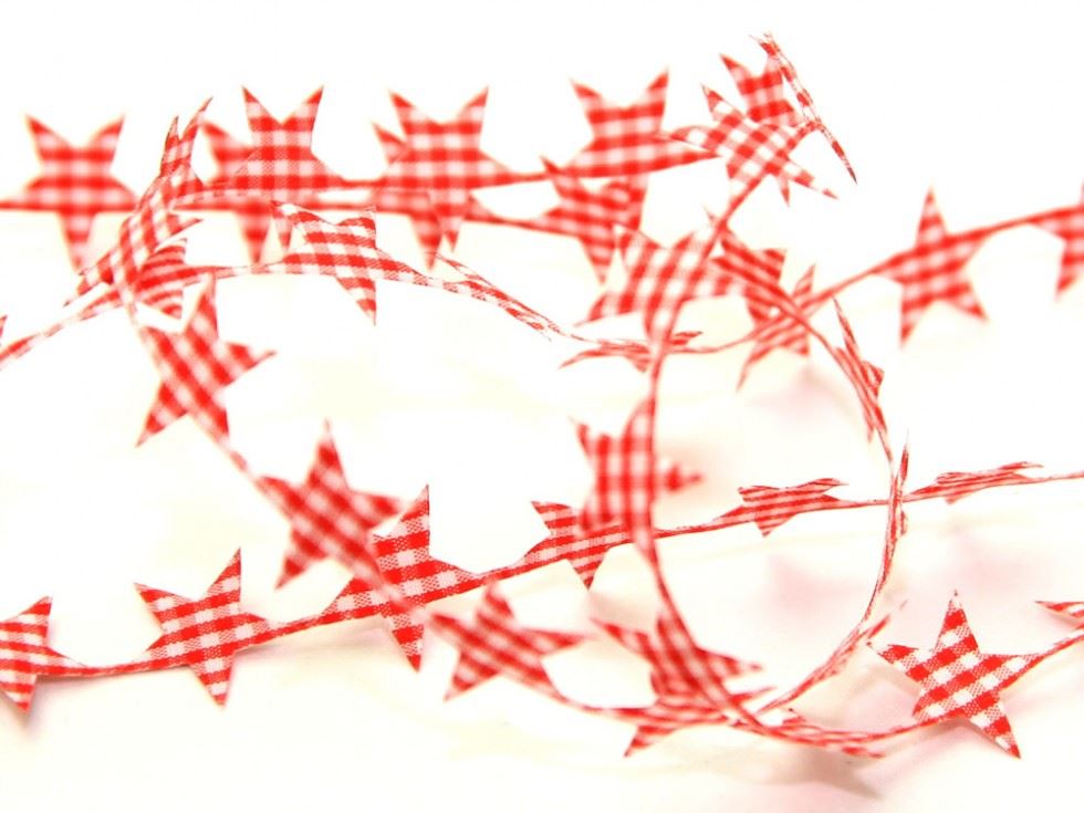 Red Gingham Star Trim (Value Roll)