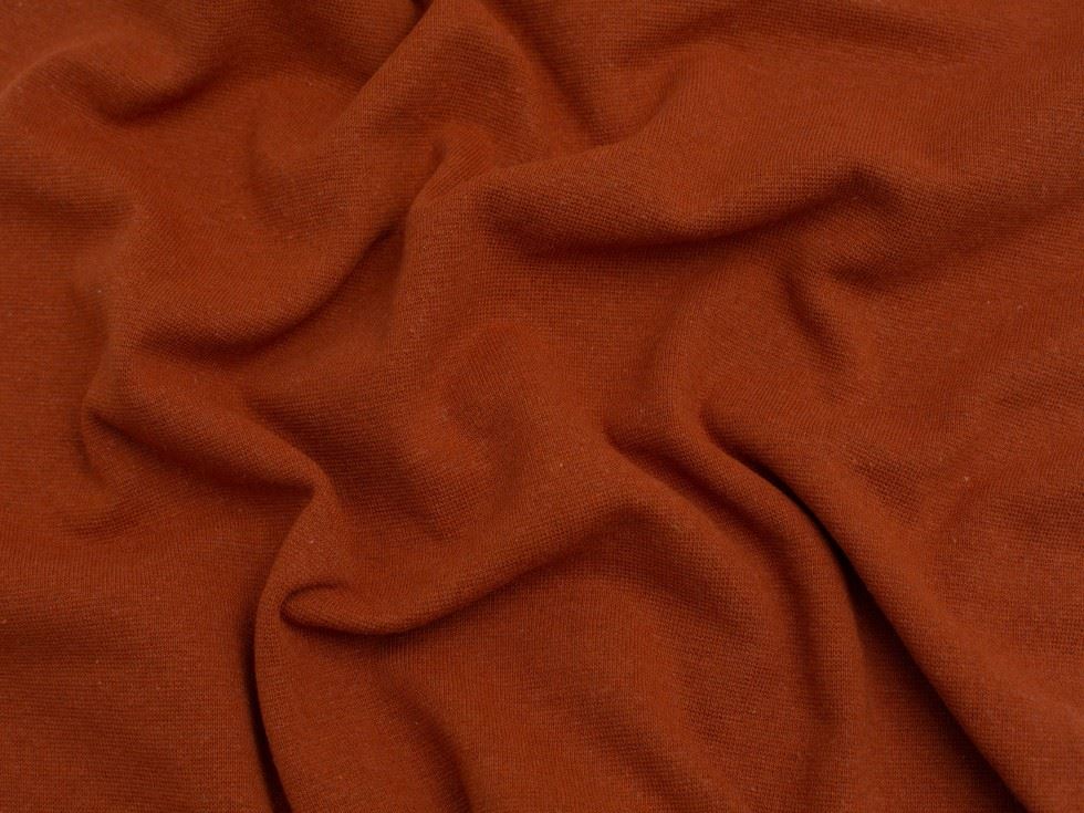 Minerva Core Range Recycled Tubular Ribbing Stretch Knit Fabric Rust
 