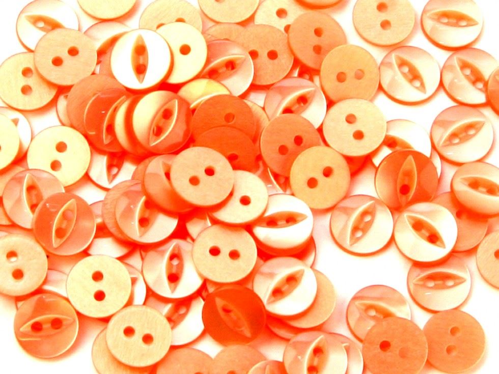 Peach Round Fish Eye Buttons (Value Pack)