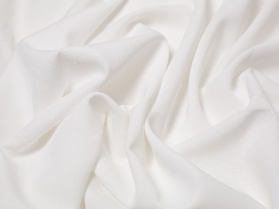 Minerva Core Range White Burlington Polyester Suiting Fabric