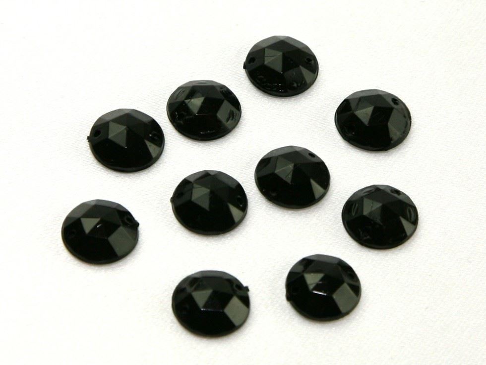 Round Acrylic Jewels Black
 
