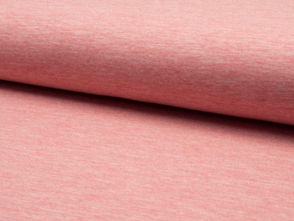 Peach Deadstock Melange Fleece Back Sweatshirt Stretch Knit Fabric
