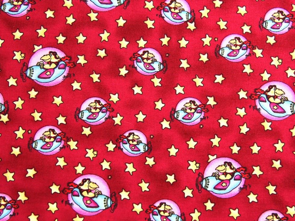 Red Deadstock 100% Cotton Fabric