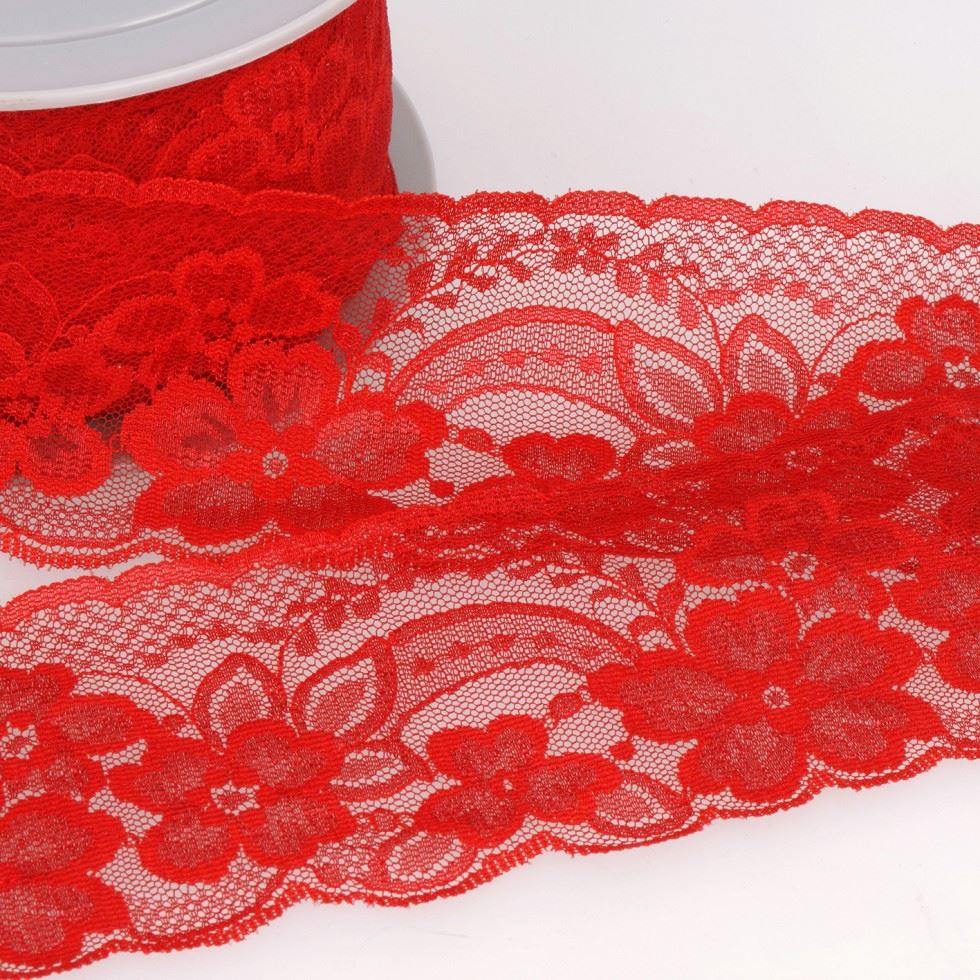 Stephanoise Rachel Lace Trim Red
 