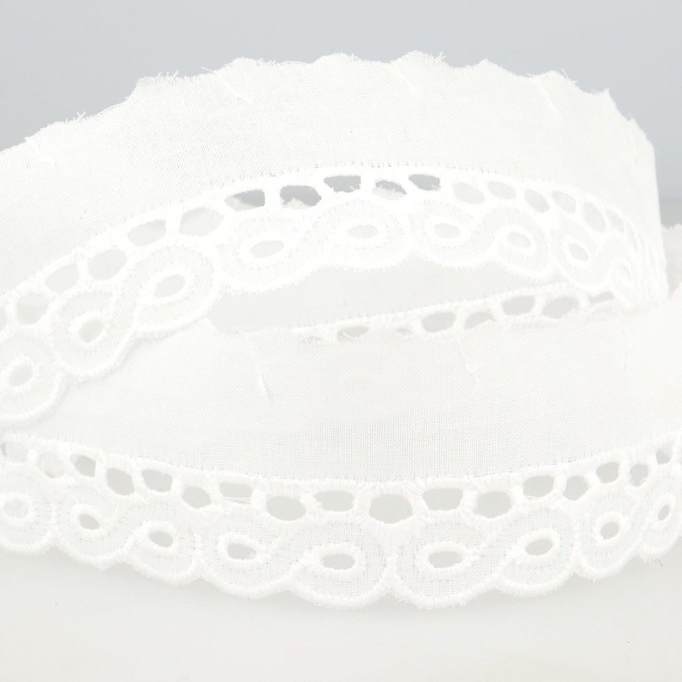 Stephanoise Eyelet Lace Trim White
 
