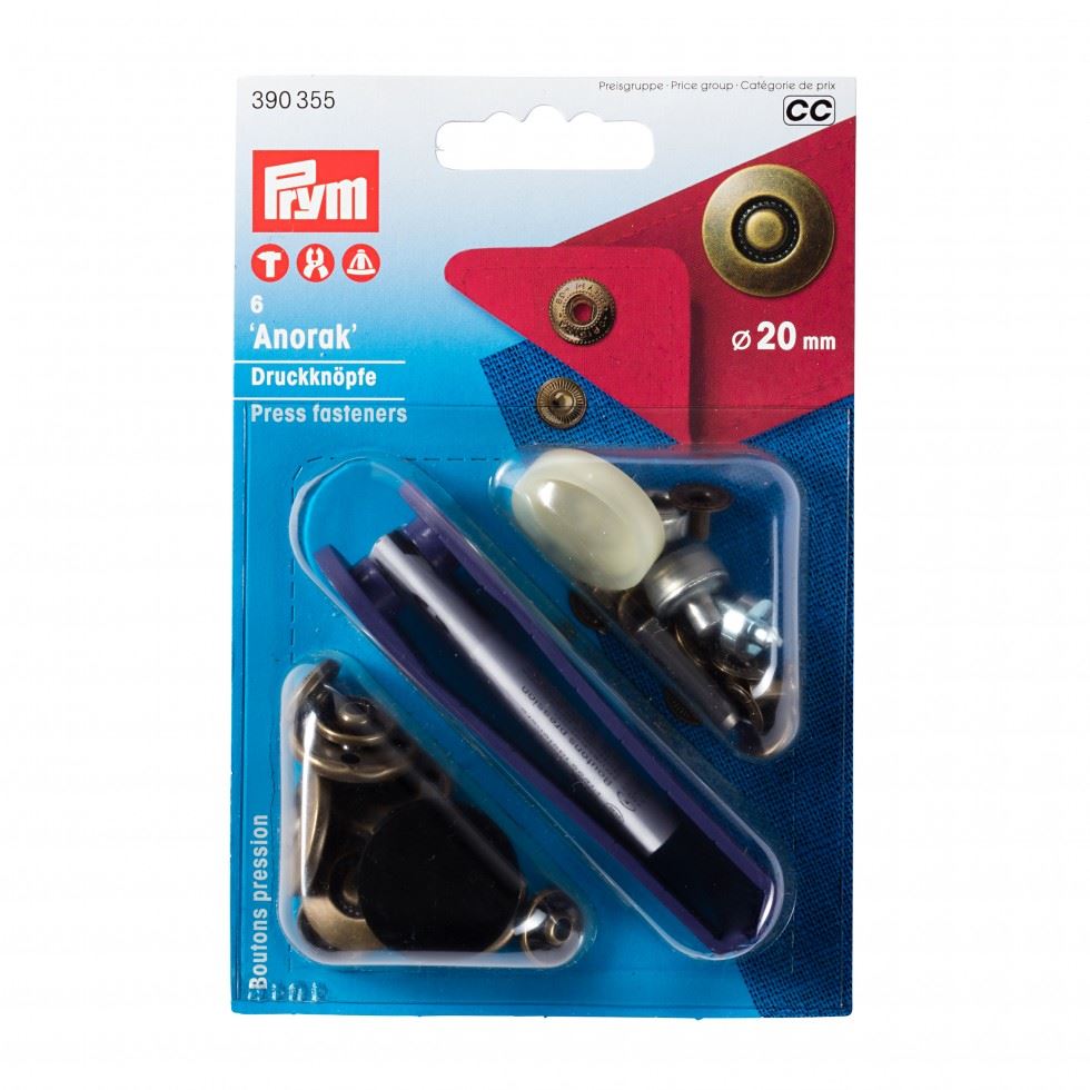 Prym Antique Brass Anorak Snaps Press Fasteners