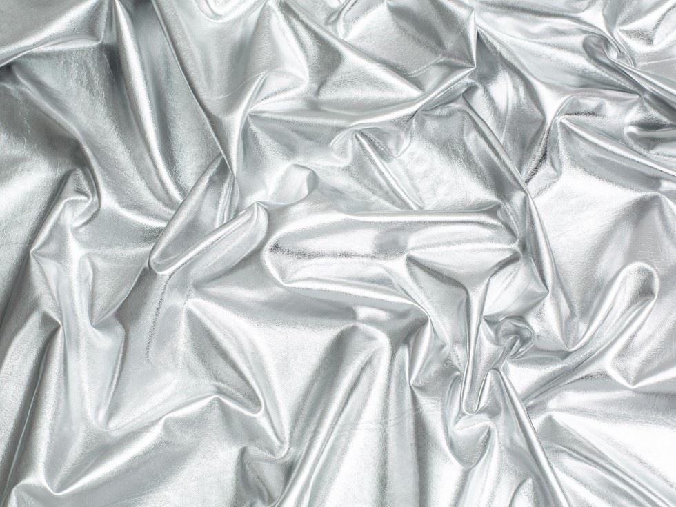 Minerva Core Range Emperior Metallic Foil Lame Fabric Silver
 