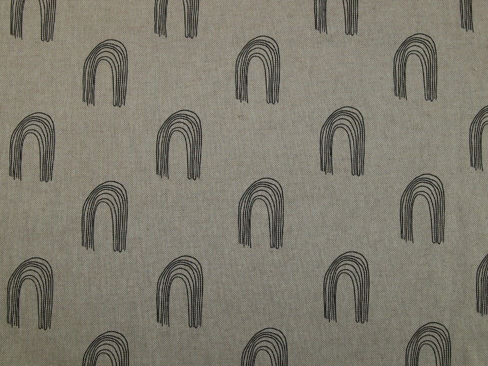 Deadstock Cotton Canvas Fabric Black on Beige
 