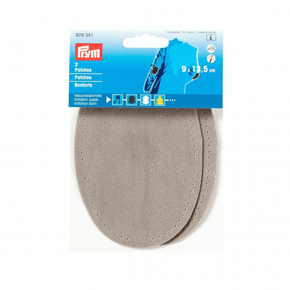 Prym Imitation Suede Elbow Patches Light Grey