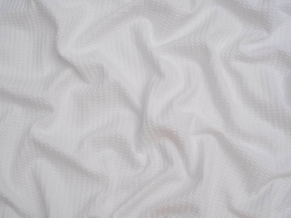 Minerva Core Range White Waffle Textured Stretch Knit Fabric