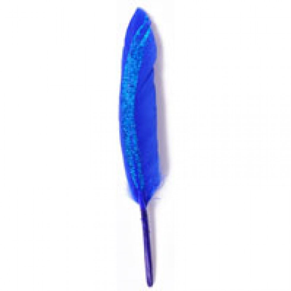 Trimits Royal Blue Feathers With Glitter (Value Pack Of 5)