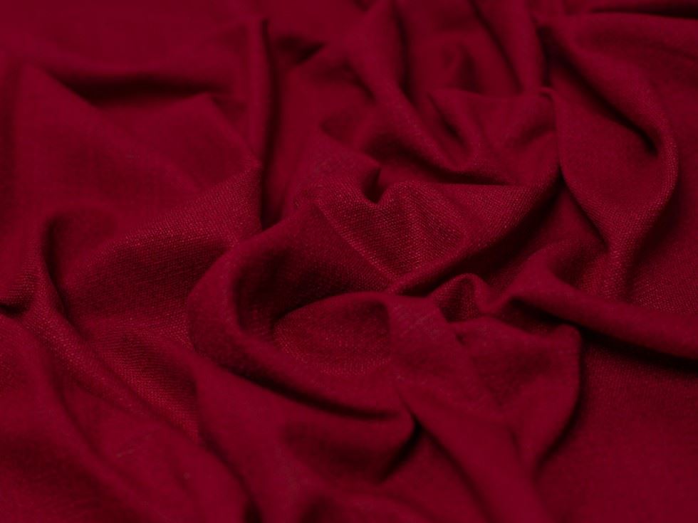 Stretch Woven Linen Blend Fabric Ruby