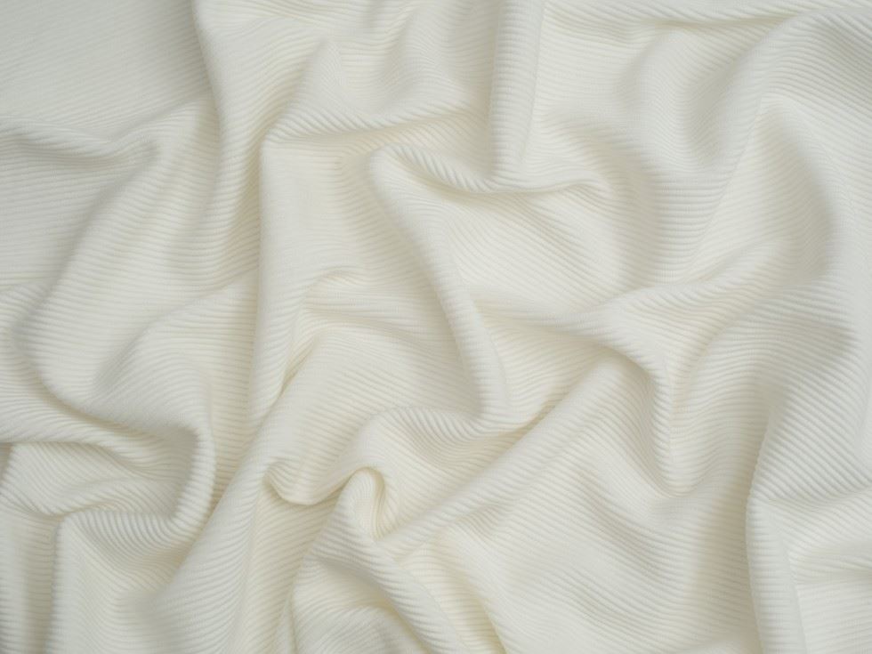 Minerva Core Range Ivory Baby Soft Cotton Ottoman Rib Stretch Knit Fabric