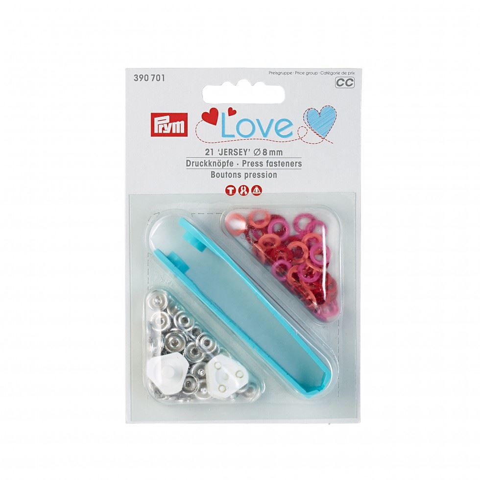 Prym Red/Pink/Orange Love Metal Ring Snaps Press Fasteners
