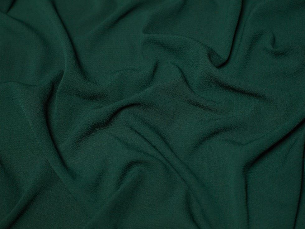 Minerva Core Range Pebble Textured Stretch Woven Crepe Fabric Bottle Green
 