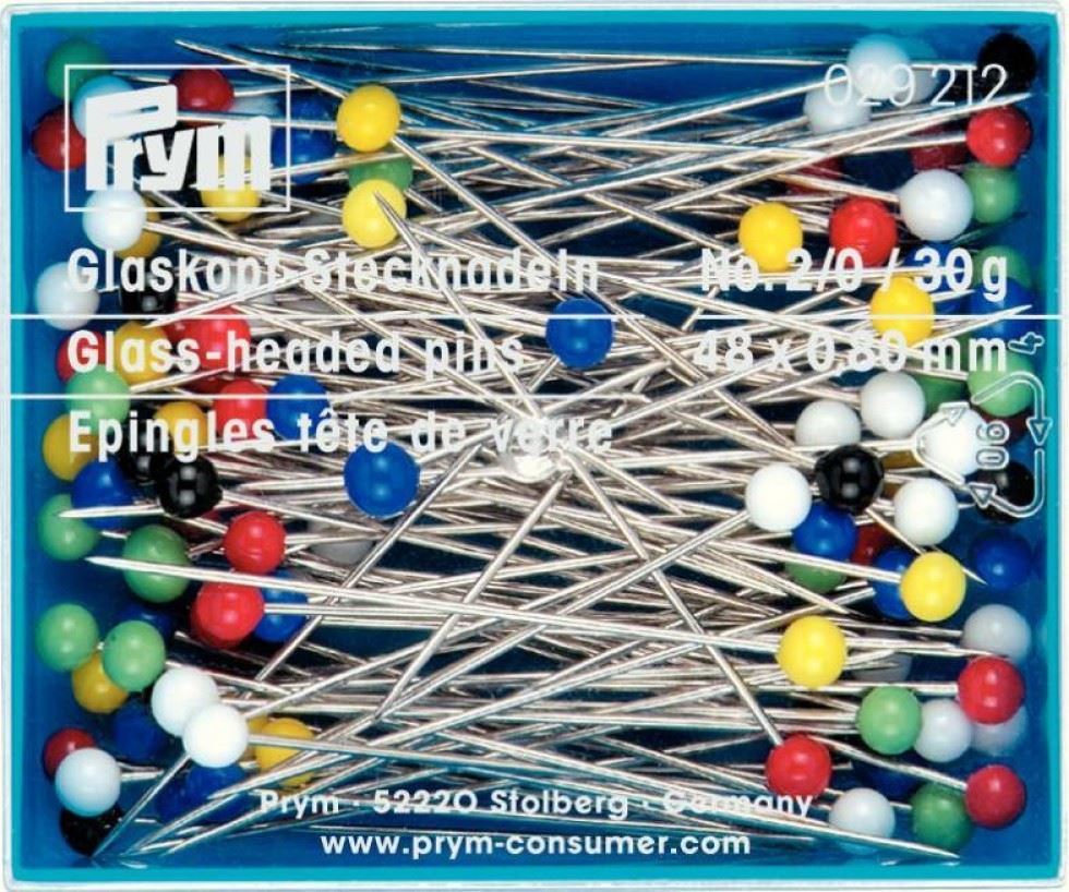 Prym Glass Headed Pins Silver