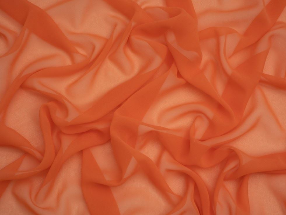 Minerva Core Range Papaya Light Sheer Chiffon Fabric