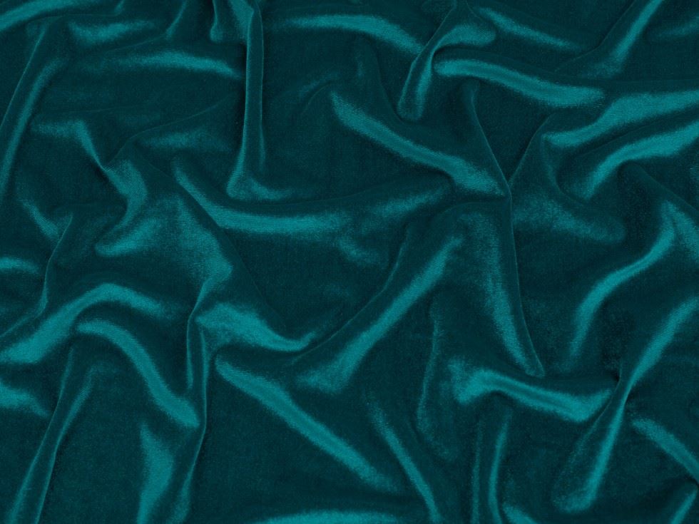 Minerva Core Range Panne Velvet Stretch Knit Fabric Turquoise
 