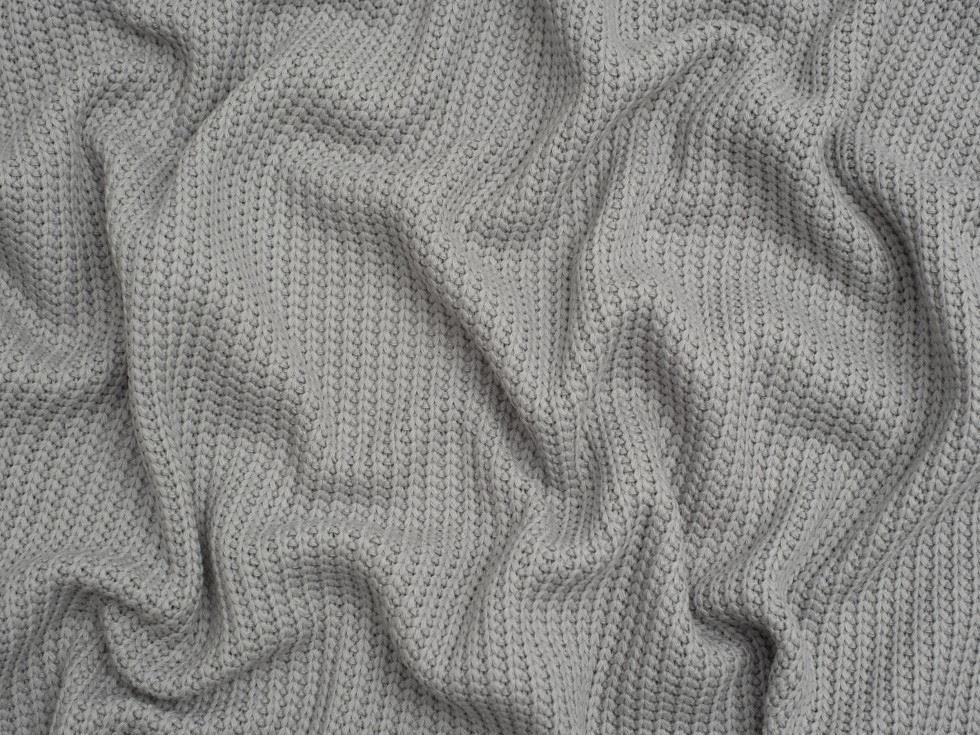 Minerva Core Range Chunky Cotton Sweater Knit Stretch Fabric Light Grey