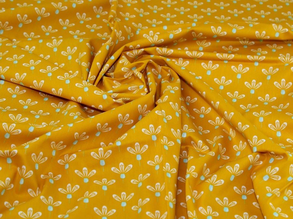 John Louden Ochre 100% Cotton Poplin Fabric