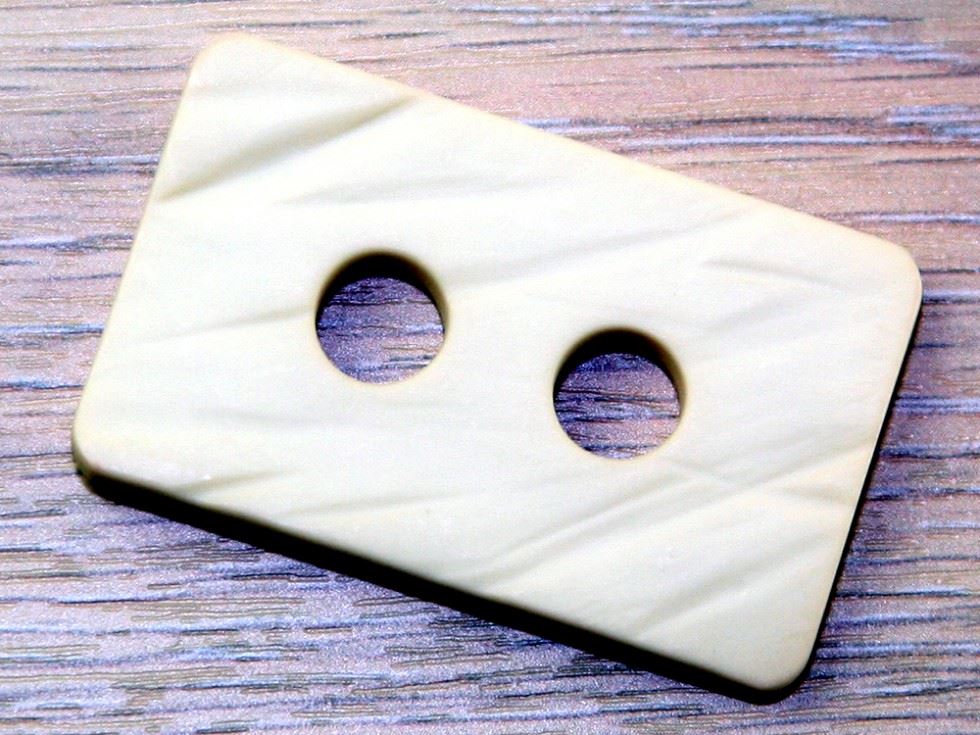 Dill Cream Textured Rectangle Buttons (Value Pack)