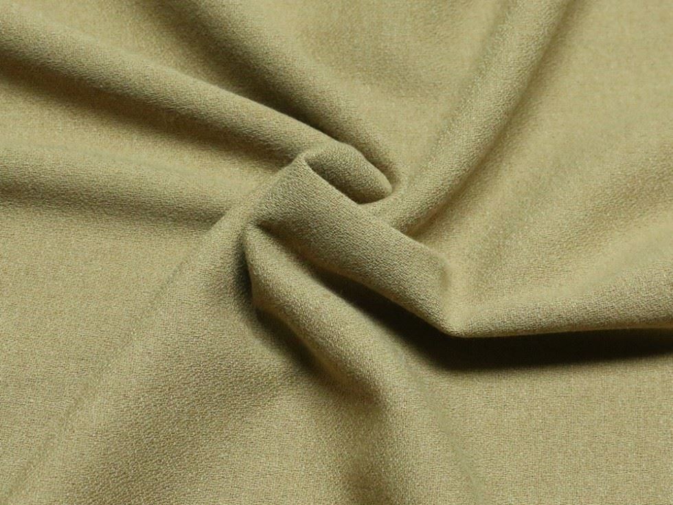 Camel Brown Deadstock Viscose Stretch Woven Crepe Fabric