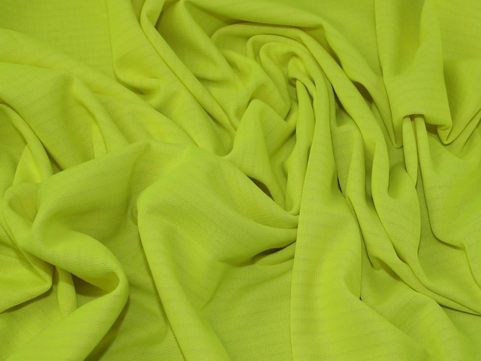 Neon Yellow Deadstock Textured Stretch Knit Fabric