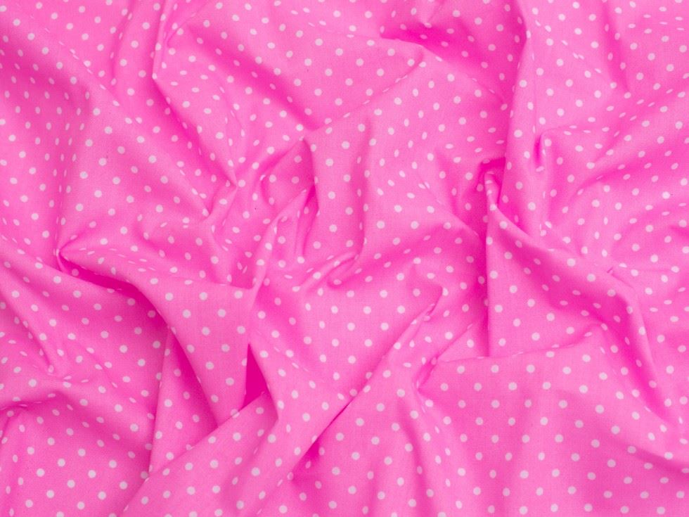 Minerva Core Range Bright Pink Printed Polycotton Fabric