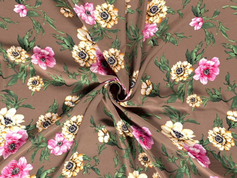 Polyester Georgette Fabric Brown
 