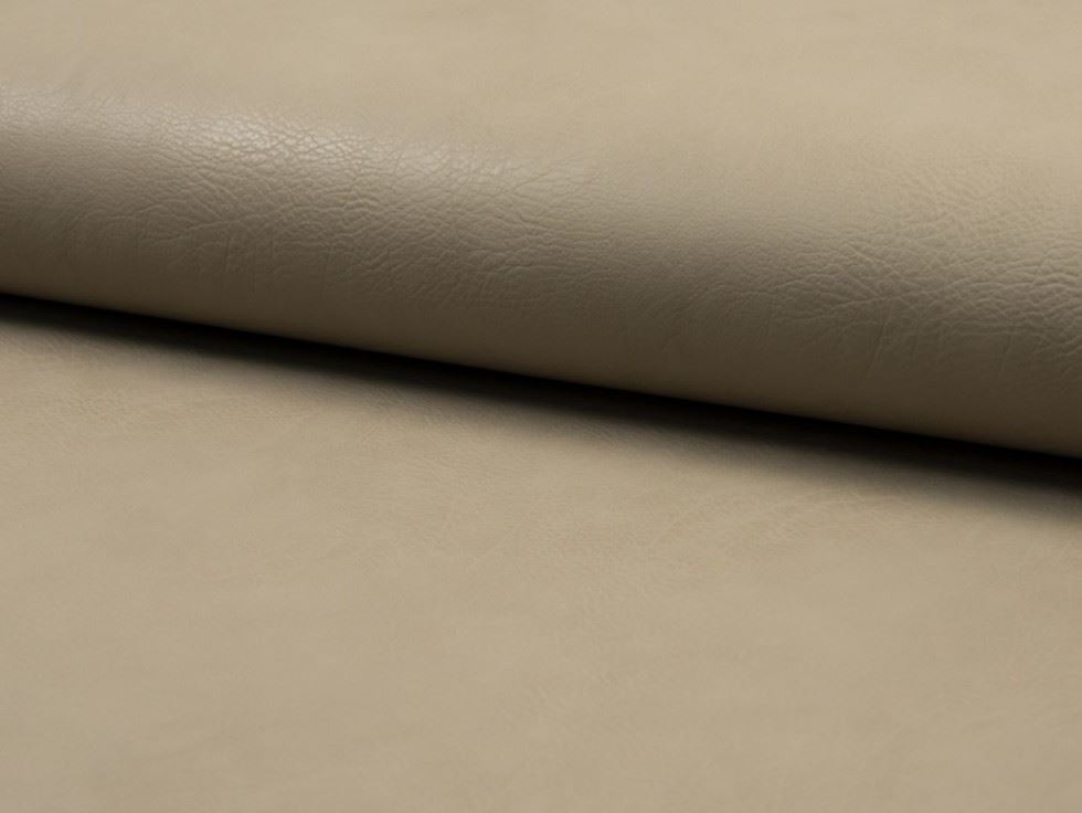 Beige Deadstock Textured Faux Leather Fabric