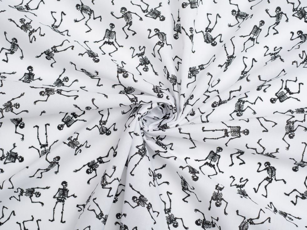 White Printed Polycotton Fabric