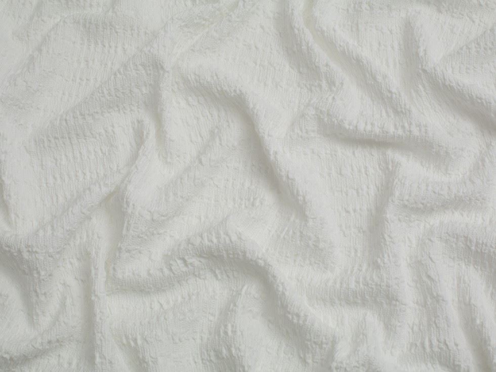 Minerva Core Range Popcorn Textured Stretch Knit Fabric White
 