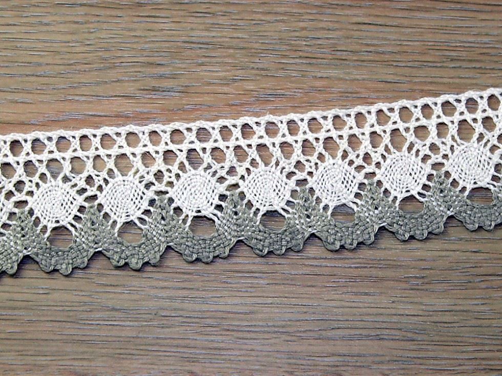 Cotton Lace Trim Ivory & Beige
 